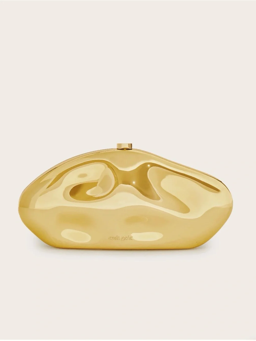 Gold Sculptural Evening Clutch NWOT